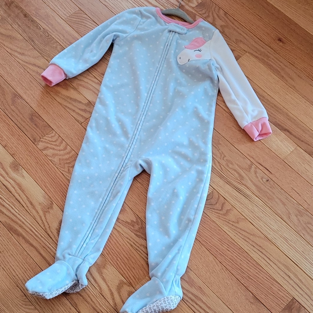 1-Piece Unicorn Fleece Footed PJs